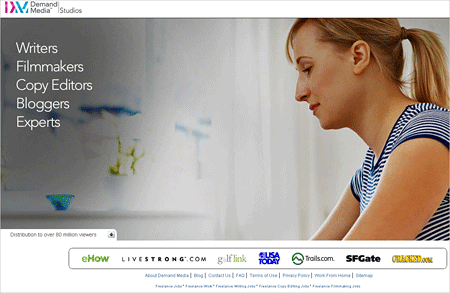 フリーランス向けのサイト「Demand Media Studios」