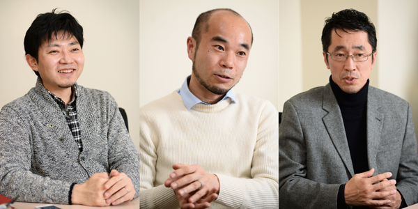 アスクル株式会社 BtoCカンパニー クリエイティブディレクター LOHACO編成本部 統括部長 岩津 徹氏(写真右) ヤフー株式会社 マーケティングソリューションカンパニー ディスプレイ広告ユニット プレミアム広告 サービスマネージャー 三和雅仁氏(写真中央) マーケティング&コミュニケーション本部 本部長 友澤大輔氏(写真左)