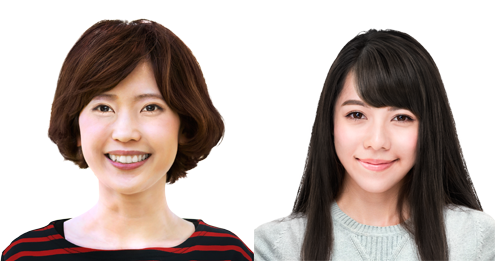 画像左:平均的な「ワニ顔女子力男子」、画像右:平均的な「犬顔昭和男子」
