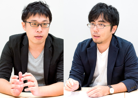 左:株式会社Link-U 企画部 友野 拓也氏、右:株式会社ミクシィ ヴァンテージスタジオ 新規事業推進室 minimoグループ マーケティングプランナー 本坊 健太郎氏