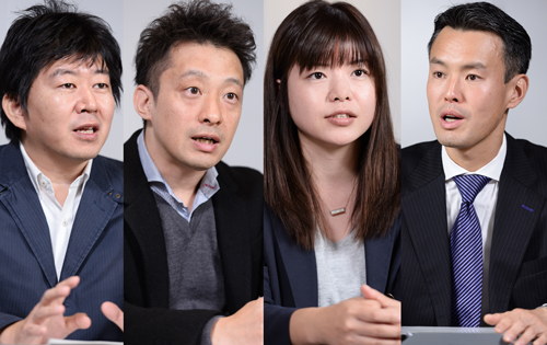 左から日本ケンタッキー・フライド・チキン株式会社 マーケティング部 DIGITAL・CRM推進担当 マネージャー 塩谷旬氏、株式会社オプト マーケティングマネジメント部 マネイジングディレクター 兼 ブランドコミュニケーション・アナリティクス部 部長 伴大二郎氏、同社 マーケティングマネジメント部 プロジェクトマネージャー 大谷遥氏、日本アイ・ビー・エム株式会社 IBMコマース事業部 理事 事業部長 大島啓文氏