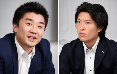 GMOペイメントゲートウェイ株式会社 企業価値創造戦略 統括本部 企業価値創造企画室 集客支援グループ 課長 小林孝氏(右)同新領域促進チーム 主任 門田裕史氏(左)