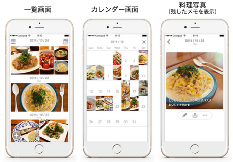 クックパッド 日々の料理写真を記録できるiphoneアプリ お料理アルバム リリース Markezine マーケジン