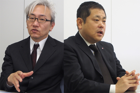 伊藤ハム株式会社 加工食品事業 事業戦略統括部 家庭用企画部 マーケティング推進室 担当課長 天津学氏(左)、同社加工食品事業本部 事業戦略統括部 家庭用企画部 第1マーケティング室 プロダクトマネージャー 関澤 昌弘氏(右)