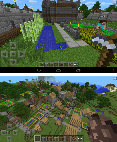 スマートフォンで遊べる「Minecraft - Pocket Edition」の画面