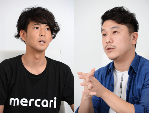 株式会社メルカリ プロモーショングループ シニアマーケティングスペシャリスト 鋤柄(すきがら)直哉氏 株式会社CyberZ 第1営業局 ゼネラルマネージャー/クリエイティブ局 局長 古田(こだ)新氏