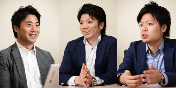ヤフー株式会社 マーケティングソリューションカンパニー データビジネスユニット DMP サービスマネージャー 江川絢也氏(写真左)株式会社オプト ソリューション戦略企画部兼 テクノロジー導入推進部 部長 橋本祐生氏(写真中央)株式会社オプト メディアトレーディングコンサル部 チームマネージャー 高木良和氏(写真右)