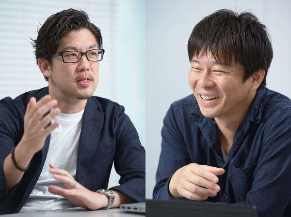 左から、株式会社エスワンオーインタラクティブ 代表取締役社長 高瀬大輔氏、GRue株式会社 代表取締役社長 上野俊明氏
