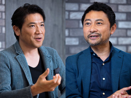 株式会社パシフィックボイス 代表取締役 別所哲也氏(左)ブルーカレント・ジャパン株式会社 代表取締役社長/CEO 本田哲也氏(右)