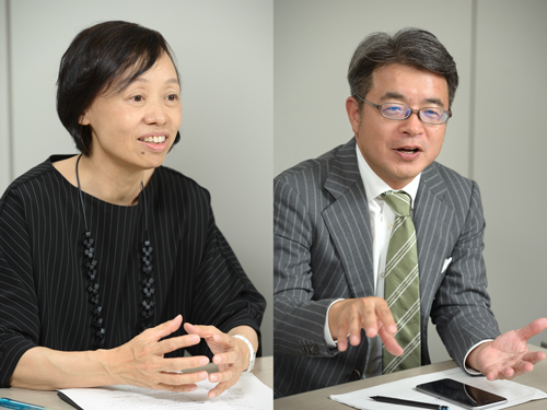 左:株式会社集英社 広告部・女性誌担当 取締役 田中恵氏 右:同社 広告部 インターネット広告課 課長 福田則昭氏