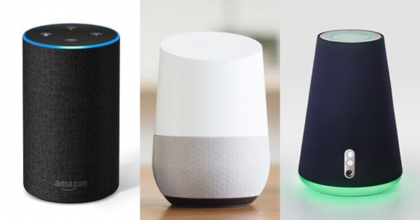 左から、Amazon Echo、Google Home、Clova WAVE