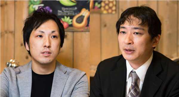 (左)株式会社アイモバイル アドプラットフォーム事業本部 アドネットワーク事業部 プロダクトマネージャー 大島佑介氏(右)株式会社アイモバイル 技術本部 エンジニア 河本哲氏