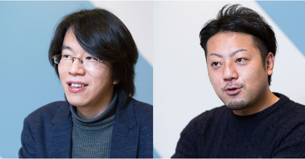 (左)株式会社アイモバイル アドプラットフォーム事業本部 グロースハック事業部 リテンションマーケティング・エバンジェリスト 林宜宏氏(右)株式会社アイモバイル アドプラットフォーム事業本部 グロースハック事業部 部長 上原大貴氏