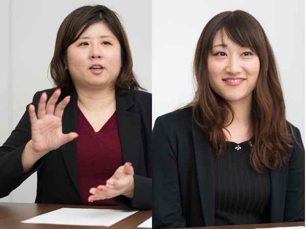 左から、株式会社デジマース 小田野 友美氏、月舘 暢氏