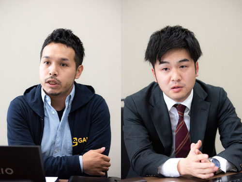コミックスマート株式会社 プラットフォーム部 マーケティング課 伊崎祐介氏(左)Septeni Japan株式会社 第三アカウント本部 第一営業部 アカウントプランナー 金子恭之氏(右)