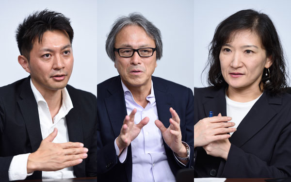 写真左から、楽天インサイト株式会社 代表取締役社長 田村 篤司/アクセンチュア株式会社 チーフ・マーケティング・イノベーター 加治 慶光/楽天インサイト株式会社 事業企画部 部長 伴 果純
