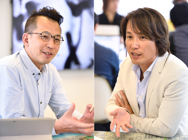 チームラボ 取締役 堺大輔氏(写真左)スマートニュース 執行役員 マーケティング担当 西口一希氏(写真右)
