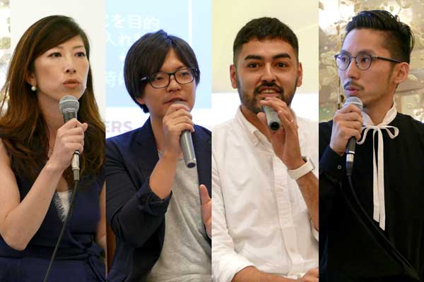 写真左から、デル株式会社 コンシューマー&ビジネス マーケティング統括本部 部長 横塚 知子氏/株式会社 三陽商会 IT戦略本部 ウェブビジネス部 オムニチャネル推進グループ 主任 花輪 俊夫氏/株式会社イーグルリテイリング Online Store Manager 飛内 イブラヒム・アーメッド・ジュニア氏/リンクシェア・ジャパン株式会社 パフォーマンスメディアマーケティング部 副部長 吉田 悠紀氏