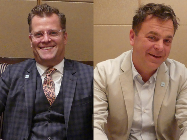 インタビューに応じるジャシュ・ジェイムズ氏とシェーン・アッチソン氏