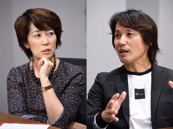 UCC上島珈琲株式会社 常務取締役 石谷桂子氏(写真左)スマートニュース株式会社 執行役員 マーケティング担当 西口一希氏(写真右)