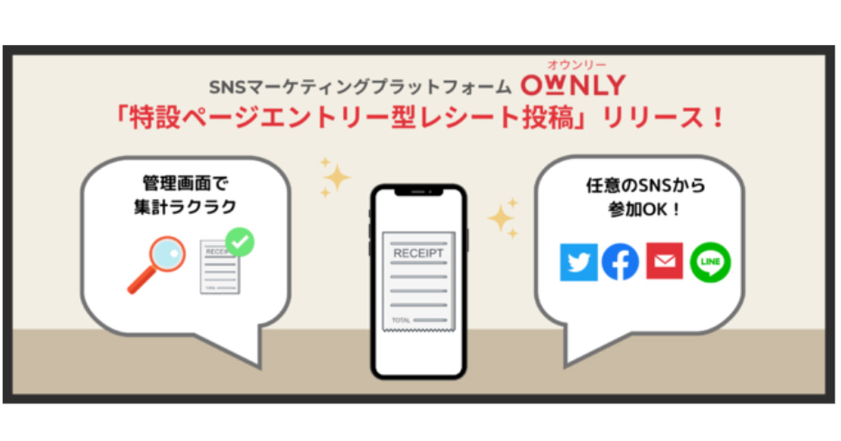 Snsでレシートを投稿してキャンペーンに参加 スマートシェア Ownly に新機能追加 Markezine マーケジン